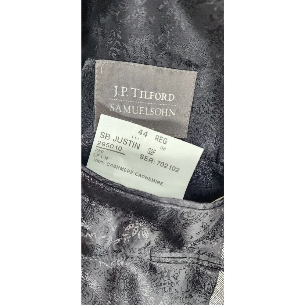 JP Tilford Samuelsohn Loro Piana 100% Worsted Cashmere SB Justin Sport Coat 44R